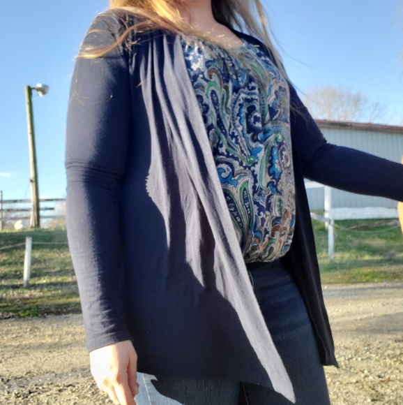 Navy perfect soft rayon cardigan - Picture 6 of 6